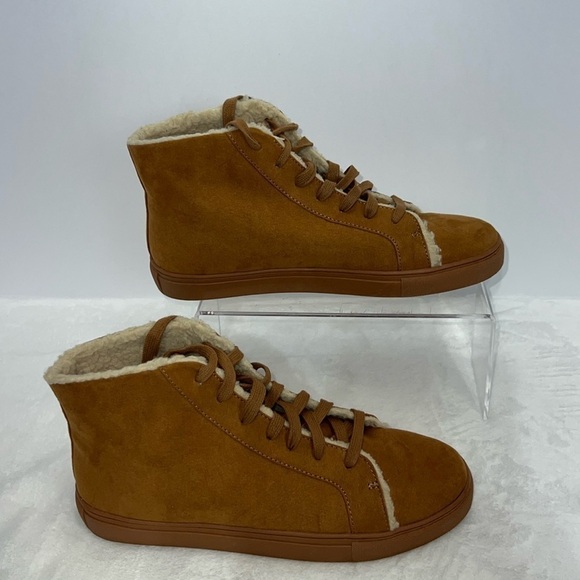 LOFT Shoes - Loft suede fur lined high top ankle boots/booties. Size 8. EUC